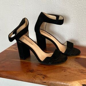 Jeffrey campbell suede block heel ankle strap heeled sandals